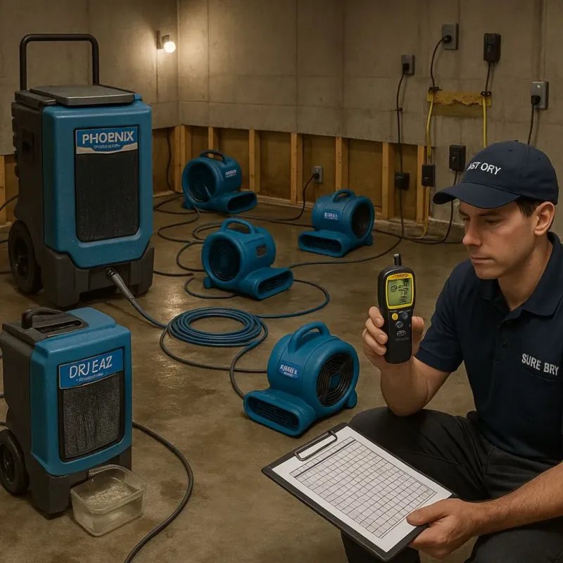 Structural Drying and Dehumidification process in Woodsville, NH